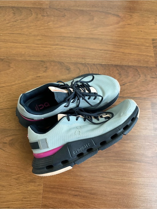On Clouds Shoes - On Cloud Women’s Athletic Running Shoes - Mint with Black & Pink Accents